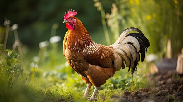 Photo coop chicken on a farm