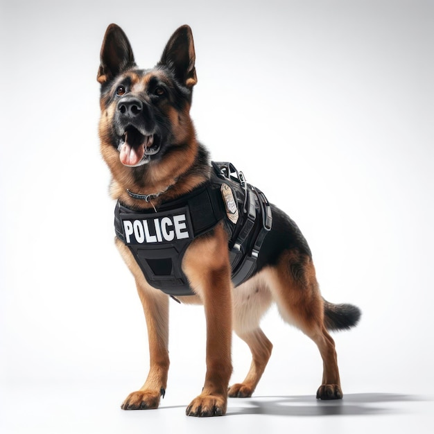 COP dog on white background ai generative