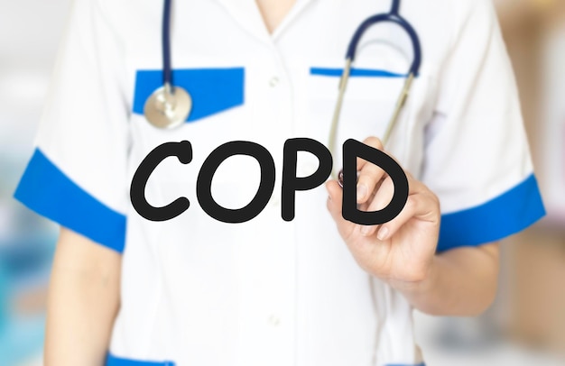 Copd chronic obstructive pulmonary disease acronym with marker\
medical concept background