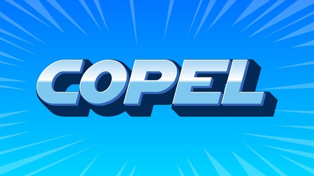 Photo copel 3d blue text