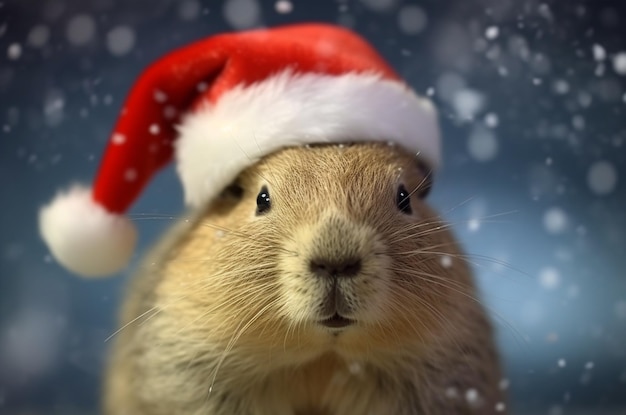 Copibara in santa hat Generative ai