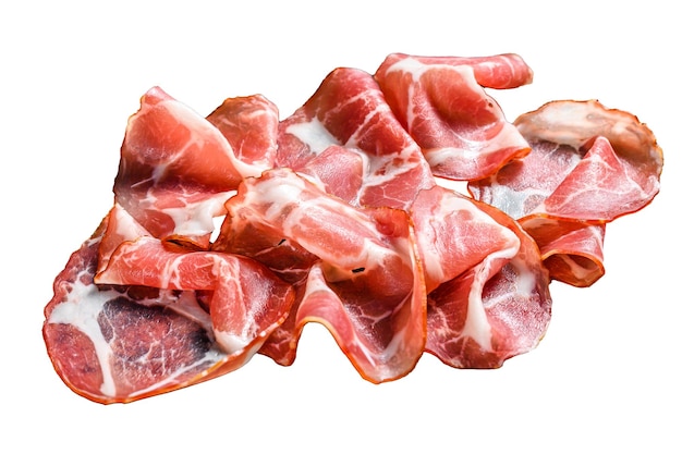 Coppa Capocollo Capicollo vlees geïsoleerd op een witte achtergrond