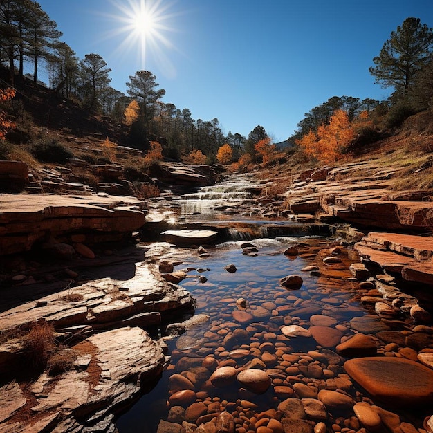 Copper Cascades Herfstlandschap Foto