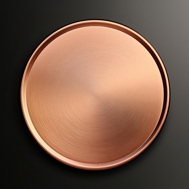 Photo copper coin blank template with metal texture for currency, banking, and business market: