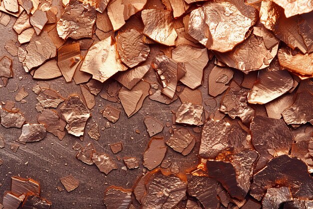 Photo copper dust flakes closeup for luxurious textures