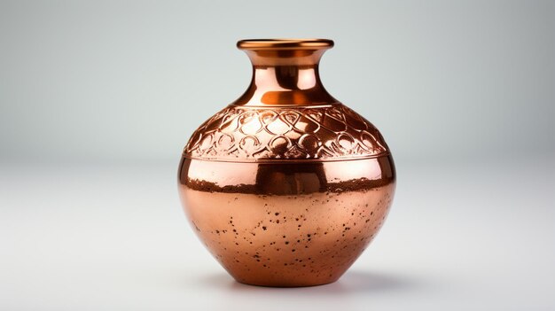 Copper Lota on white background