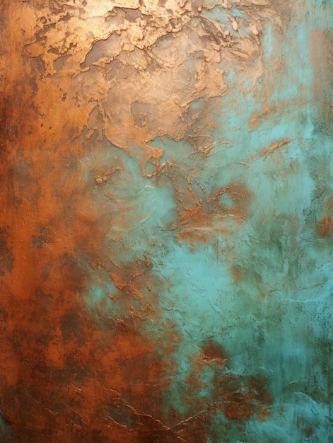 Copper patina creative abstract texture wallpaper photorealistic digital art decoration abstract realistic surface vertical background ai generated vibrant pattern