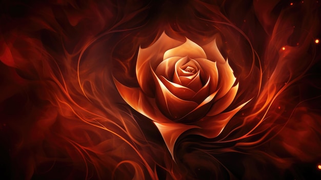 Photo copper rose fire background