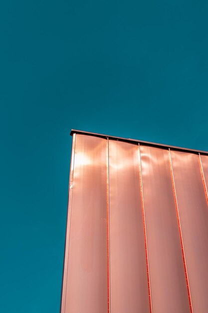 Photo copper sheet panels against a turquoise sky