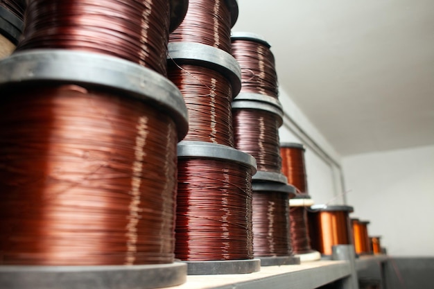 Copper spools copper cable production electric motor repair plant