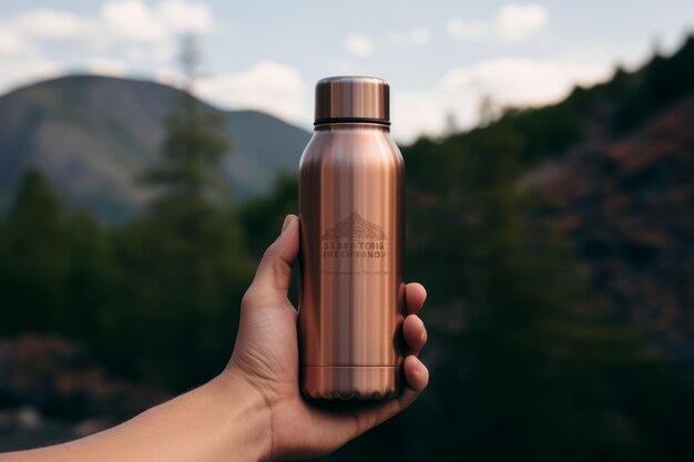 Copper Stainless Steel Bottle Mockup A Modern Twist on Hydration AR 32