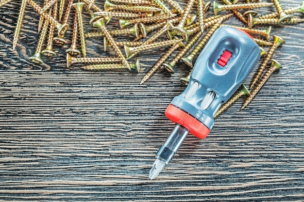 Copper tapping screws screwdriver top view