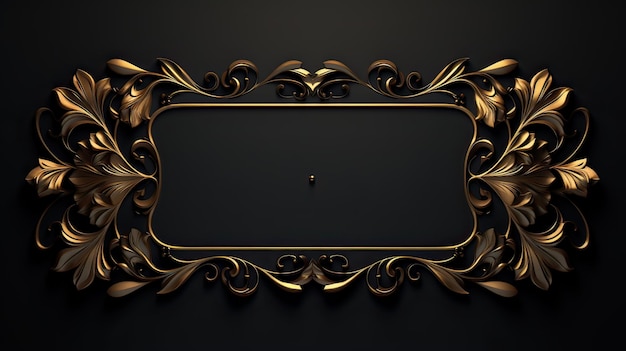 copy space abstract luxury black background with gold metal ornament