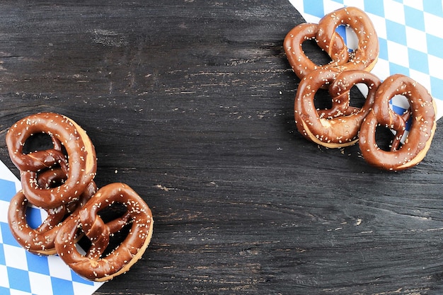 Copy Space Background for Oktoberfest with Bavarian Pretzel