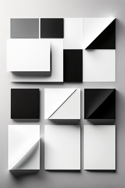 Foto copia spazio moodboard carta bianca con forme geometriche ai genetared