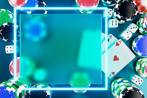 Foto copia spazio su sfondo blu poker carta casinò scommessa gioco gioco app concetto sport online gioco 3d illustrazione fortunato vincitore concorrenza oro casinò mobile club gioco carta applicazione scommessa online