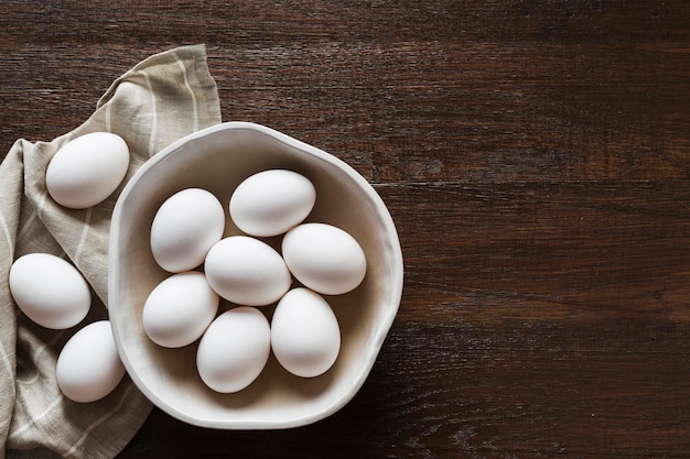 Photo copy-space bowl with eggs