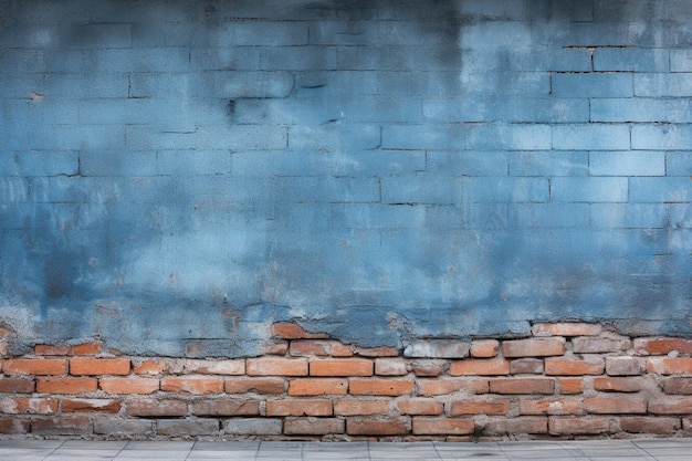 コピースペース フロントビュー 青いレンガの壁