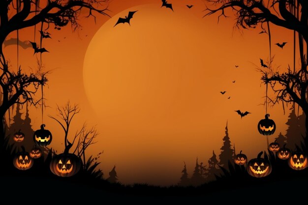 Copy space of halloween banner AI generative