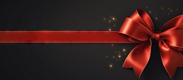 copy space image on isolated background with a bright red ribbon