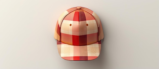 copy space image on isolated background with a cap patterned in checks