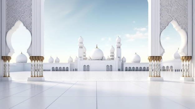 Copy Space Islamic Backgound White Theme