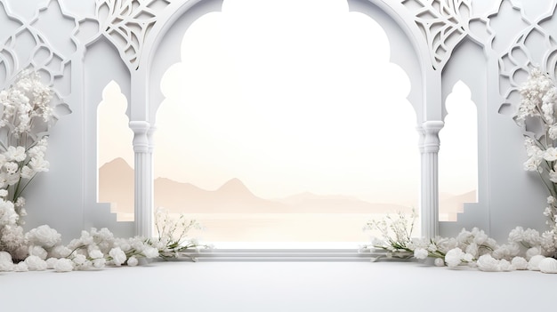 Copy Space Islamic Backgound White Theme