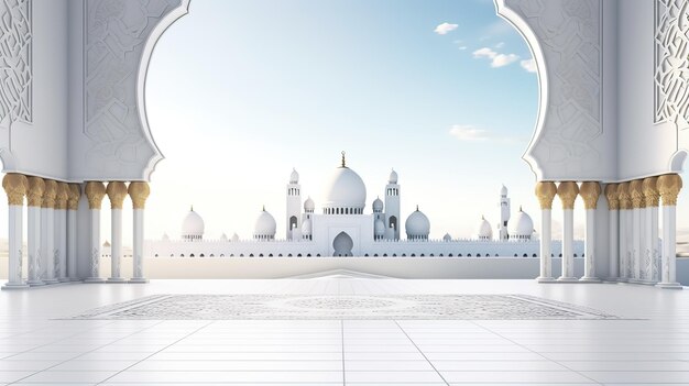 Copy Space Islamic Backgound White Theme