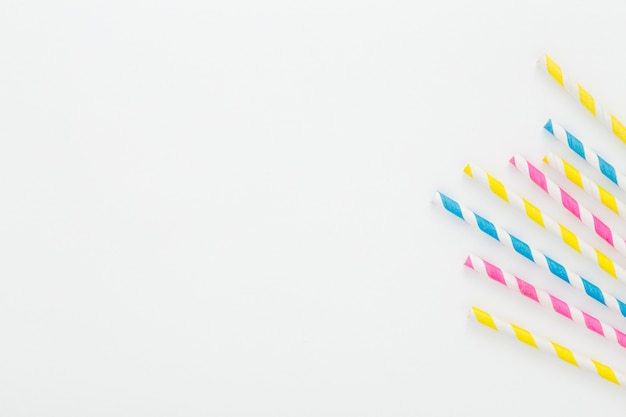 copy-space plastic straws