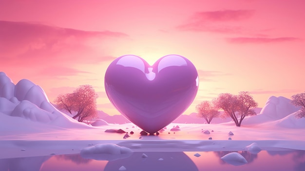 Foto copia spaziale della forma del cuore di valentino sullo sfondo isolato