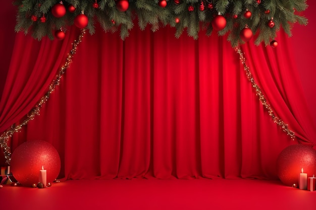 Copyspace Christmas Indoor with Red Background