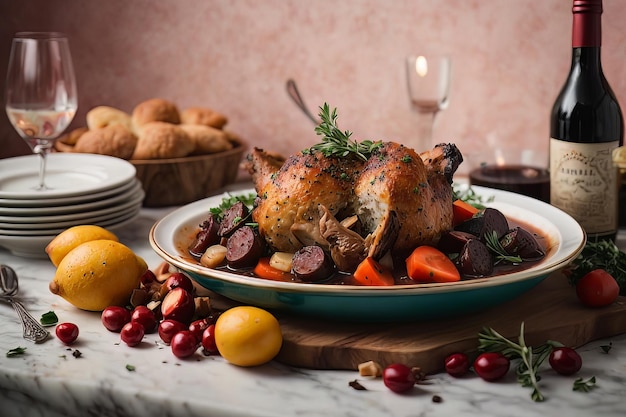 Coq au Vin Een visueel feest voor voedselliefhebbers