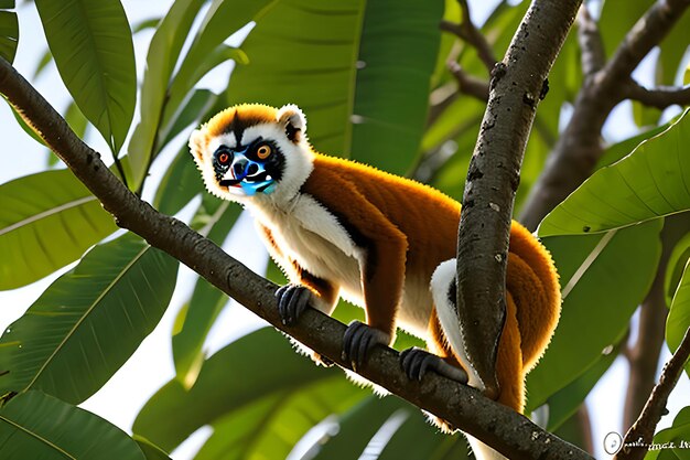 Photo the coquerel sifaka in its natural environment in a national park on the island of madagascar