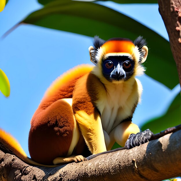 The coquerel sifaka in its natural environment in a national park on the island of madagascar