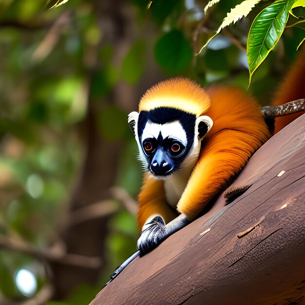 Photo the coquerel sifaka in its natural environment in a national park on the island of madagascar