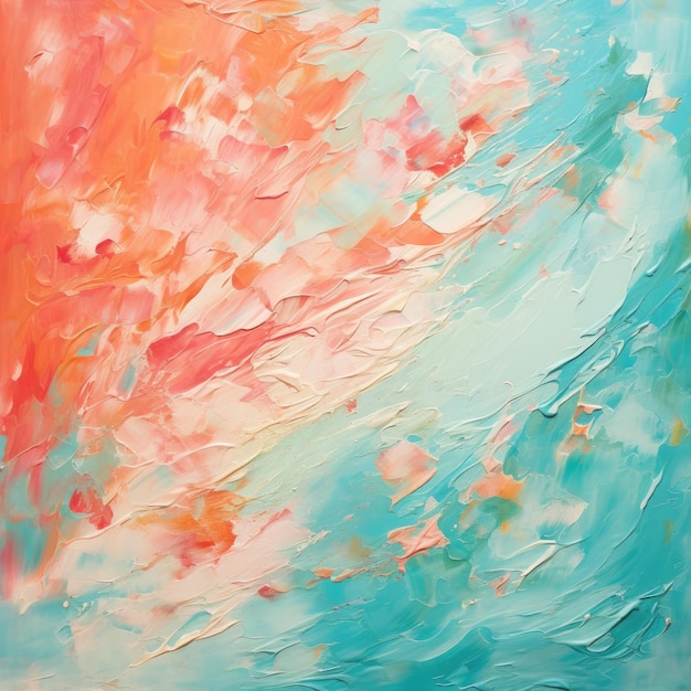 Coral and aqua brushstrokes on a canvas of boundless possibilities