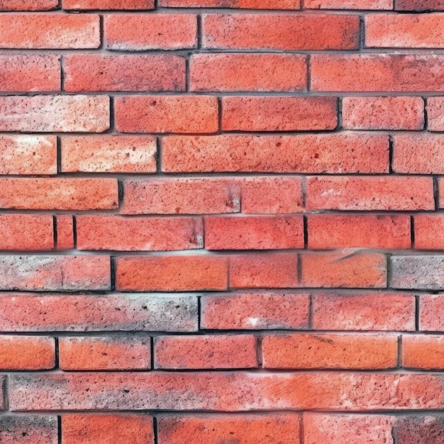 Coral Beautiful Brick Wall Texture Tile Seamless Background Generative AI