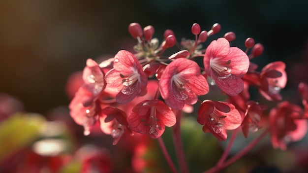 美しく咲いたコーラルベルの花 生成AI