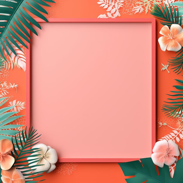 Photo coral canvas creating modern splash frame with vibrant flair