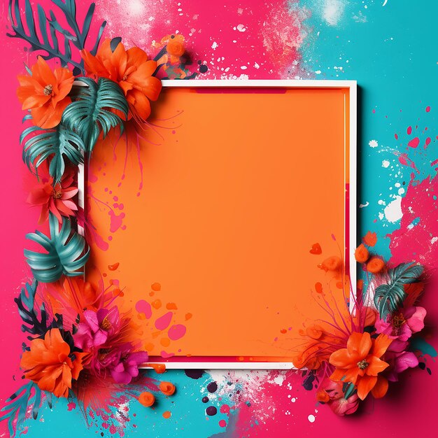 Coral Canvas Creating Modern Splash Frame with Vibrant Flair