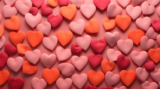 Coral Color Hearts as a background