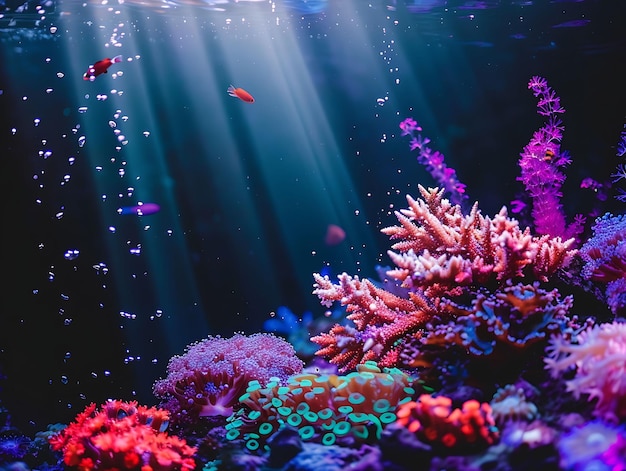 Coral Dust Reef Effect met kleurrijke koraalriffen en Coral C Effect FX Texture Film Filter BG Art