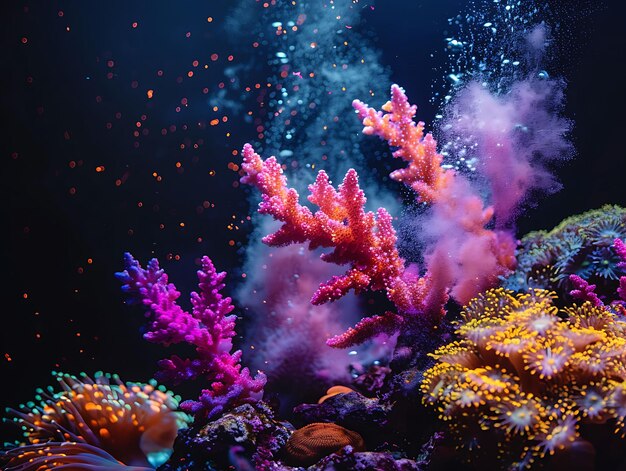 Coral Dust Reef Effect With Colorful Coral Reefs and Coral C Effect FX Texture Film Fillter BG Art