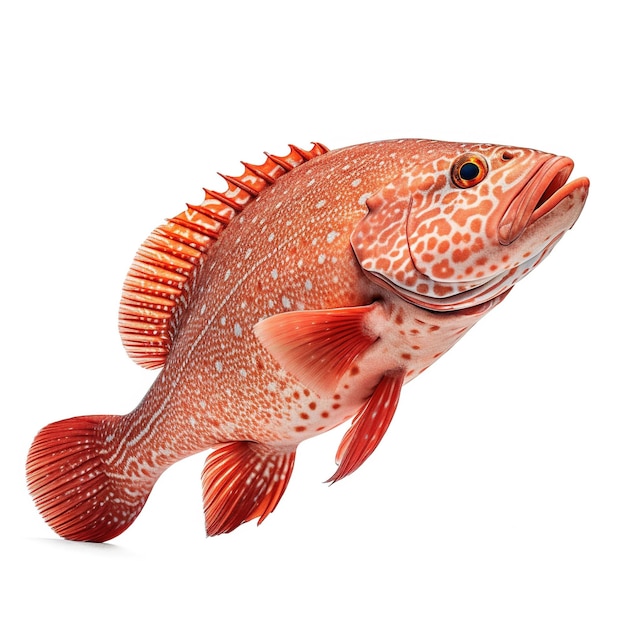 coral Grouper fish isolated on white background