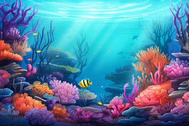 Coral Paradise Stunning Marine Life in a Captivating Reef Environment AR 32 Design Resource