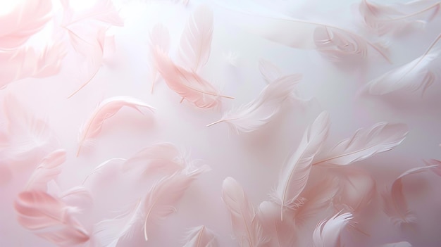 Photo coral pink pastel feather background