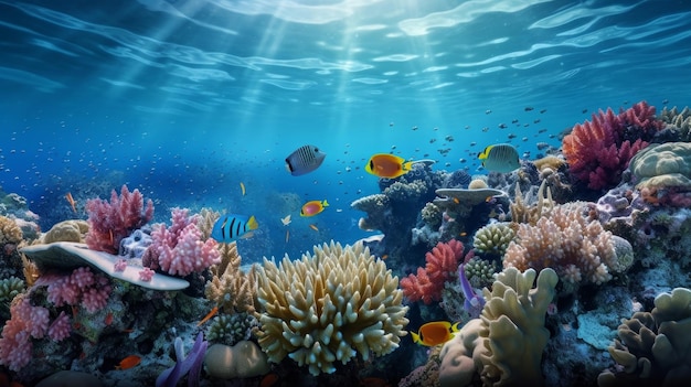 Coral reef background Illustration AI GenerativexA