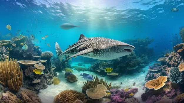 Coral reef background Illustration AI GenerativexA