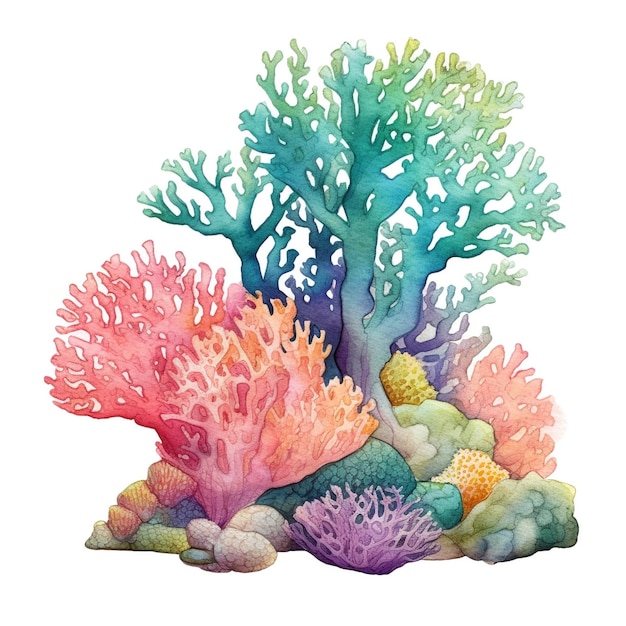 Premium AI Image | Coral reef clip art