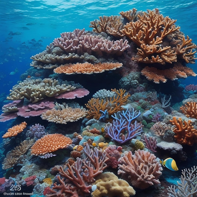 珊瑚礁の保全 - HDAI ゲネレーティブ 8K ウォールペーパー ストック写真画像